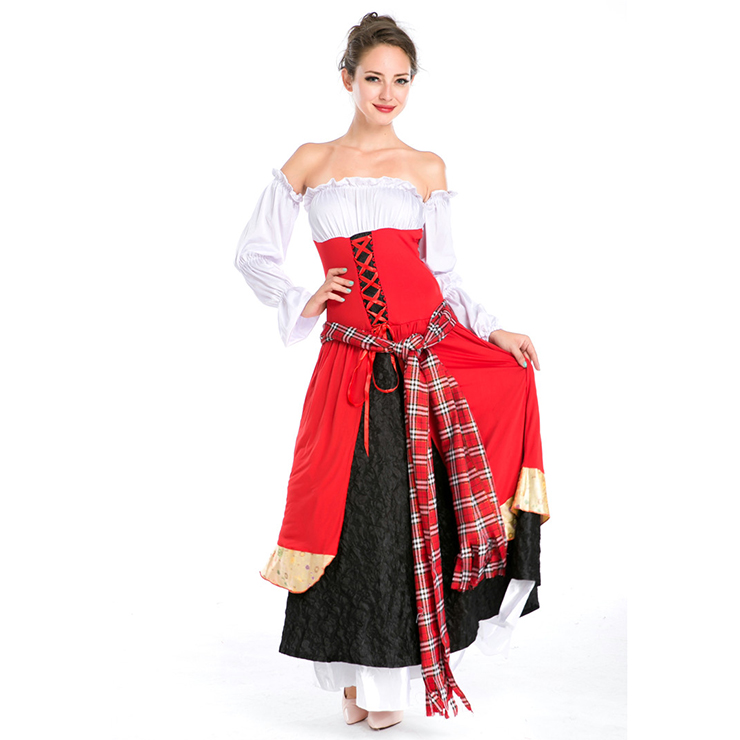 Adult Halloween Costume, Scarlet Renaissance Costume, Medieval Costume, #N5569