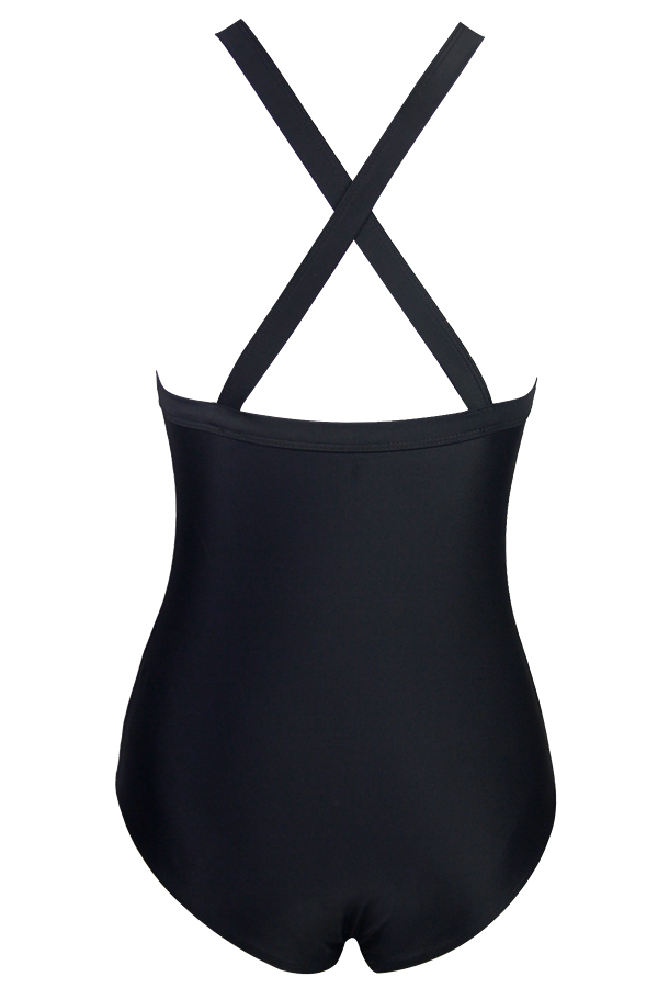 Traditional Black Halter One-piece Swimsuit BK9926
