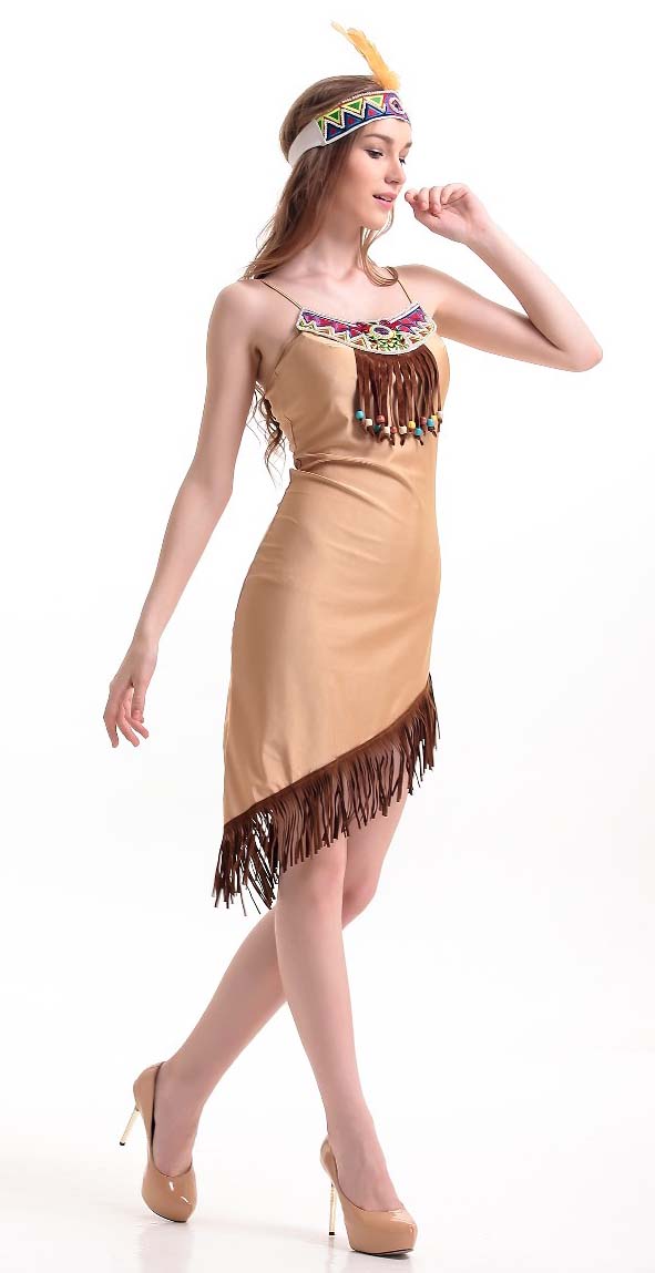 Native American Fringe Dress Costume, Indian Adult Costume, Tribal Native American Costume, #N10947