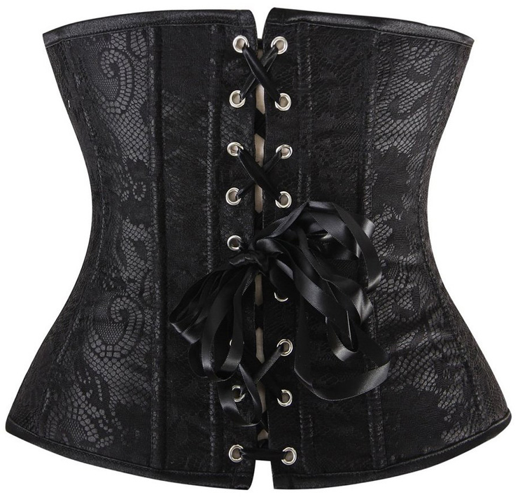 underbust corset, Black lace underbust corset, Lace underbust corset, #N4830