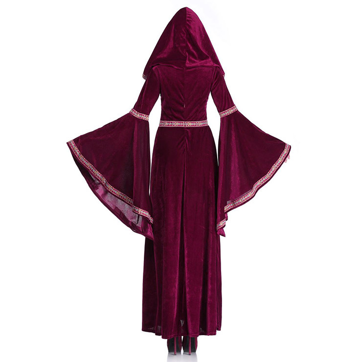 Noble Medieval Vampire Blood Red Velvet Dress Adult Halloween ...