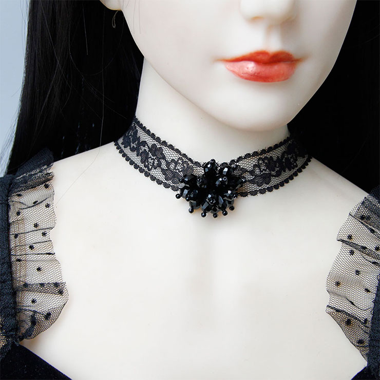 Vintage Style Necklace, New Gothic Choker Necklace, Sexy Sheer Lace Choker, Sexy Lace Necklace, Cheap Floral Lace Chocker, Victorian Necklace for Women, Gothic Accessory, Sexy Lace Ornament, #J19698