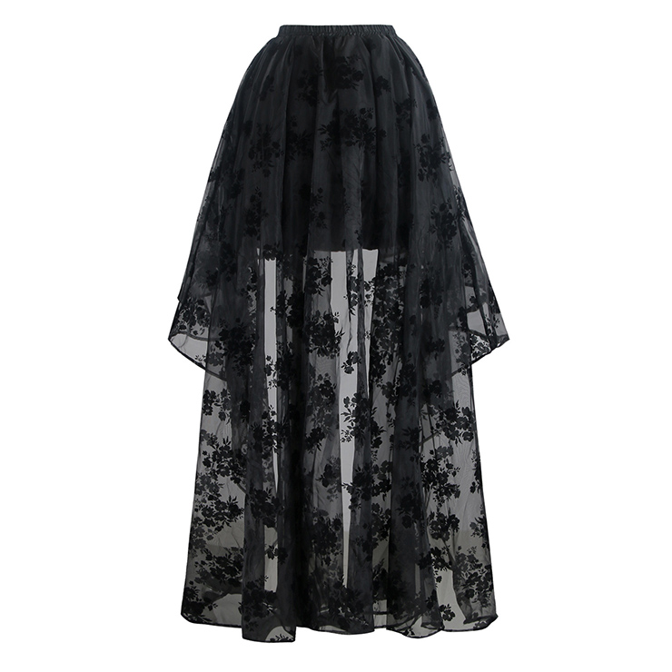 Steampunk Skirt, Satin Skirt for Women, Gothic Cosplay Skirt, Halloween Costume Skirt, Plus Size Skirt, Pirate Costume, Elastic Skirt, #N14104