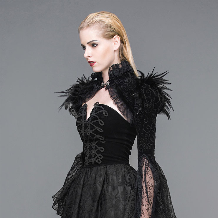 Medieval Gothic Bolero, Gothic Vampire Shawl, Gothic Corset Shrug, Fashion Women
