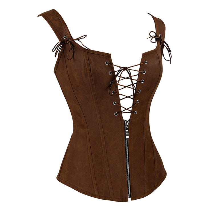 Steampunk Faux Vest Corset with Shirt, Sexy Corset Vest Crop Top Set for Women, Corset for Steampunk Costume, Women