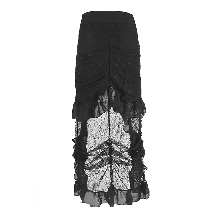 Steampunk Skirt, Satin Skirt for Women, Gothic Cosplay Skirt, Halloween Costume Skirt, Plus Size Skirt, Pirate Costume, Elastic Skirt, #N12871