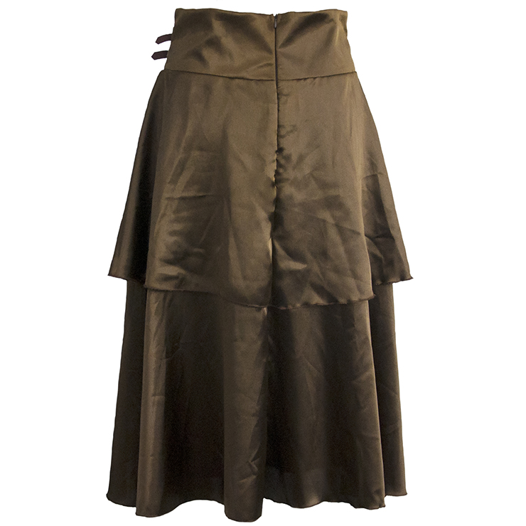 Steampunk Skirt, Satin Skirt for Women, Gothic Cosplay Skirt, Halloween Costume Skirt, Plus Size Skirt, Pirate Costume, #N11949