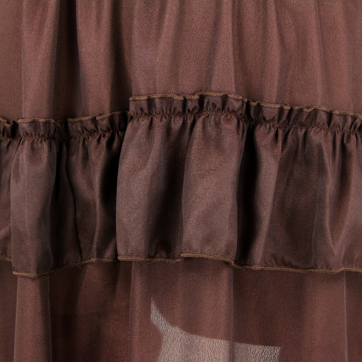 Steampunk Skirt, Gothic Cosplay Skirt, Halloween Costume Skirt, Pirate Costume, Elastic Skirt, Short Front Ruffle Skirt, #N12982