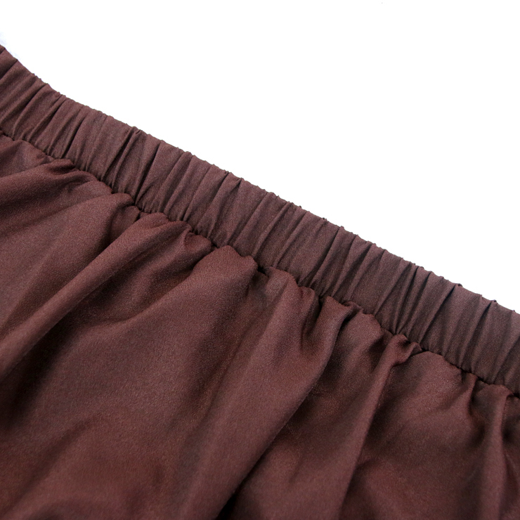 Steampunk Skirt, Gothic Cosplay Skirt, Halloween Costume Skirt, Pirate Costume, Elastic Skirt, Short Front Ruffle Skirt, #N12982