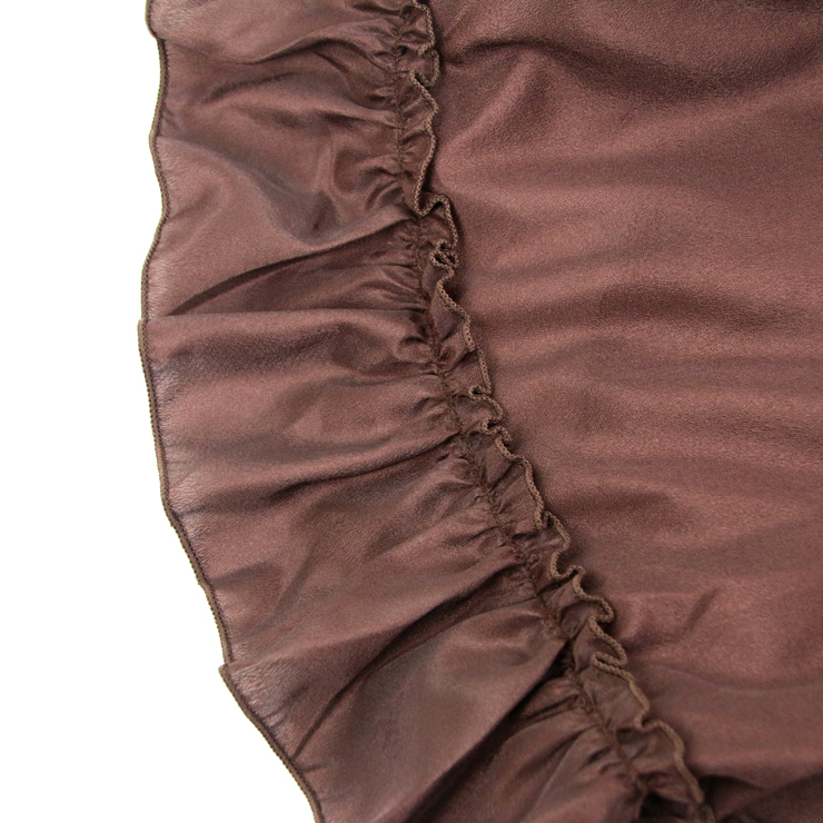 Steampunk Skirt, Gothic Cosplay Skirt, Halloween Costume Skirt, Pirate Costume, Elastic Skirt, Short Front Ruffle Skirt, #N12982