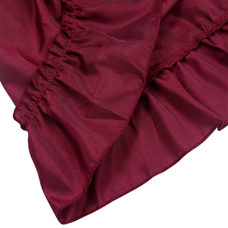 Steampunk Skirt, Gothic Cosplay Skirt, Halloween Costume Skirt, Pirate Costume, Elastic Skirt, Short Front Ruffle Skirt, #N15064