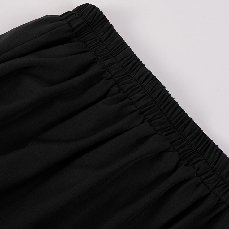 Steampunk Skirt, Gothic Cosplay Skirt, Halloween Costume Skirt, Pirate Costume, Elastic Skirt, Short Front Ruffle Skirt, #N23506