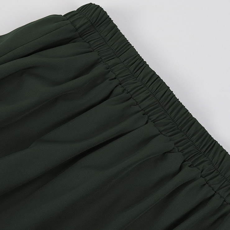 Steampunk Skirt, Gothic Cosplay Skirt, Halloween Costume Skirt, Pirate Costume, Elastic Skirt, Short Front Ruffle Skirt, #N23508