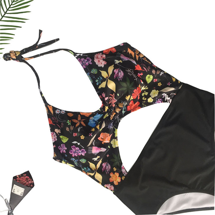 Backless One-piece Swimsuit, Low Cut Bodysuit Lingerie, Sexy Adjustable Straps Swimsuit Lingerie, Fashion Backless One-piece Beachwear, #BK17974