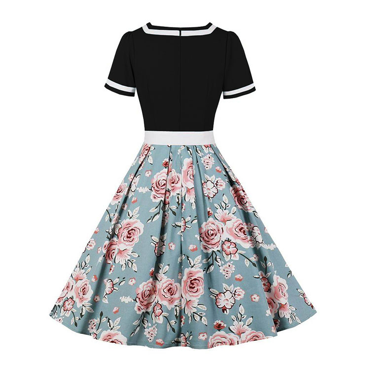 Retro Dresses for Women 1960, Vintage Cocktail Party Dress, Fashion Casual Office Lady Dress, Retro Party Dresses for Women 1960, Vintage Dresses 1950