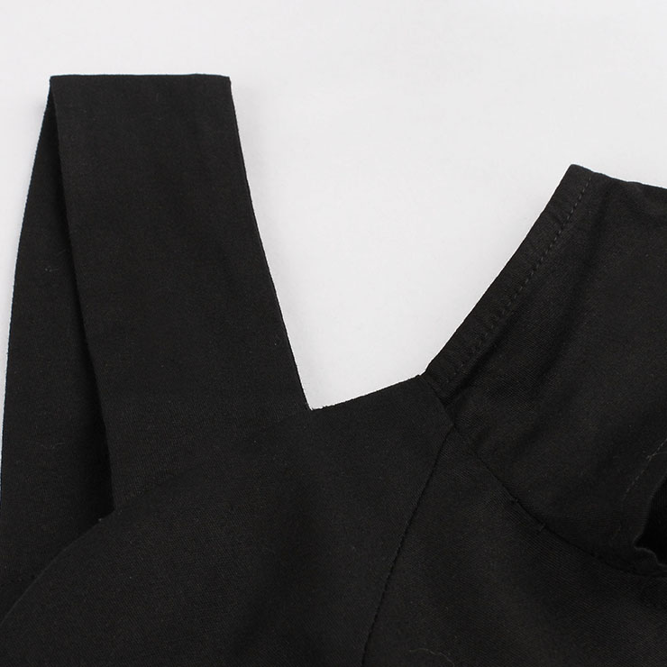 Vintage Dresses for Women, Sexy Dresses for Women Cocktail Party, Casual  Cold Shoulder Dress, 50s Black Swing Daily Dress,  Cold Shoulder Swing Party Dresses, #N15996