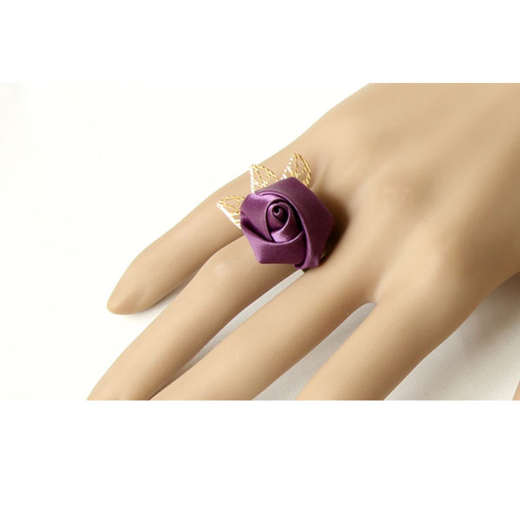 Vintage Bracelet, Gothic Bracelet, Lace Bracelet, Cheap Wristband, Victorian Bracelet, Gothic Rose Bracelet, Bracelet with Ring, #J17764