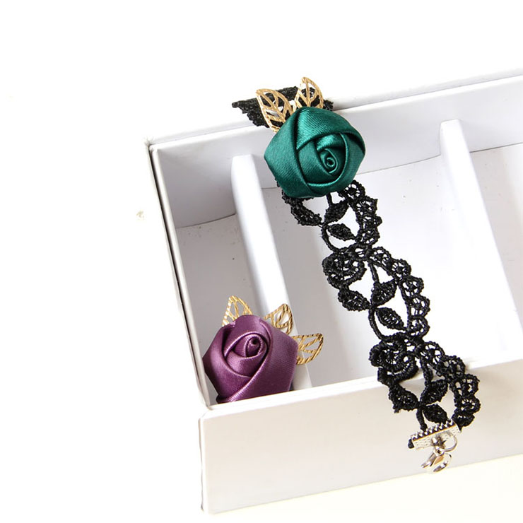 Vintage Bracelet, Gothic Bracelet, Lace Bracelet, Cheap Wristband, Victorian Bracelet, Gothic Rose Bracelet, Bracelet with Ring, #J17764