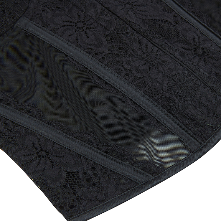 Lace corset, Adjustable bustier, Sheer mesh lingerie, Vintage corset top, Front zipper corset, Burlesque performance, Romantic intimate wear, Pin-up style, Gothic lingerie, Elegant shapewear #N23792