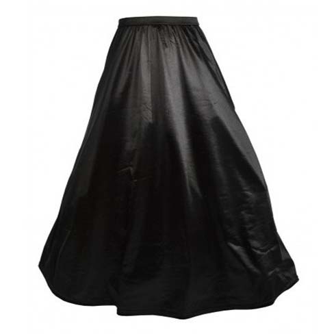Vintage Black Satin Floor-length Maxi Skirt HG10568