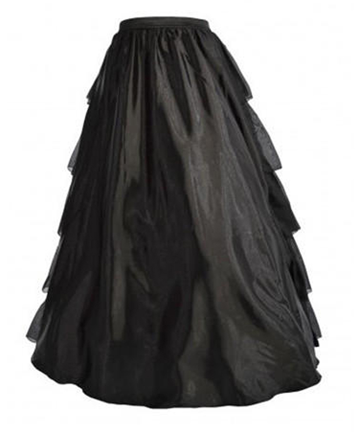 Sexy Black Ruffles Petticoat, Cheap Ladies Satin Floor-length Petticoat, Dancing Party Petticoat, Plus Size Petticoat, #HG10569