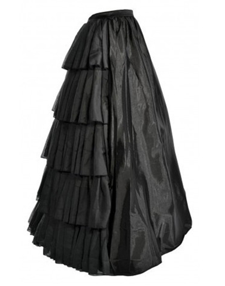 Sexy Black Ruffles Petticoat, Cheap Ladies Satin Floor-length Petticoat, Dancing Party Petticoat, Plus Size Petticoat, #HG10569