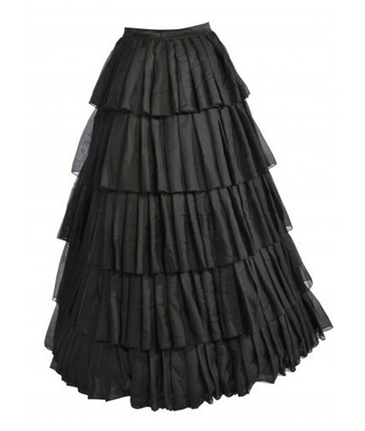 Sexy Black Ruffles Petticoat, Cheap Ladies Satin Floor-length Petticoat, Dancing Party Petticoat, Plus Size Petticoat, #HG10569
