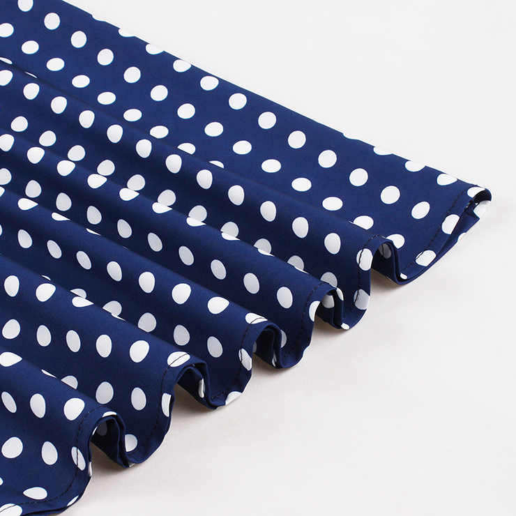 vintage dress, blue polka dot dress, halter swing dress, 1950s retro dress, pin - up dress, keyhole neck dress, flared skirt dress, summer dress, cocktail dress, rockabilly dress, feminine dress, classic polka dot, halter neck dress, vintage inspired, party dress #N23936