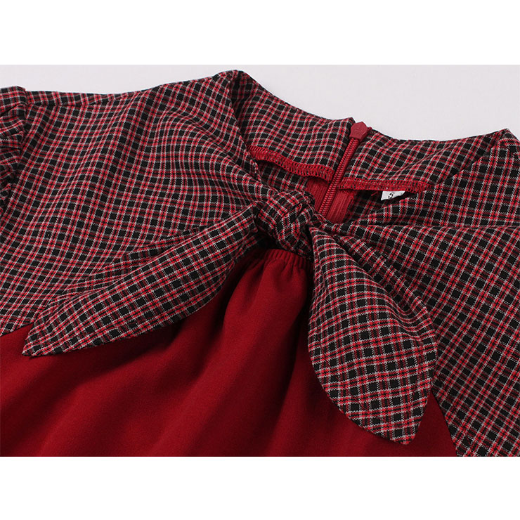 Retro Checkered Dresses for Women 1960, Vintage Cocktail Party Dress, Fashion Casual Office Lady Dress, Retro Party Dresses for Women 1960, Vintage Dresses 1950