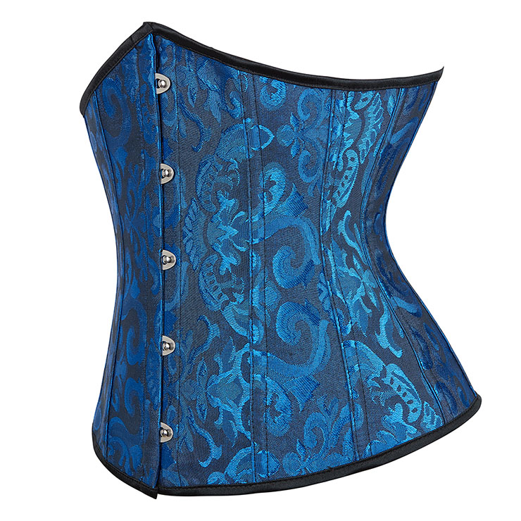 Vintage Gothic Jacquard Underbust Corset, Gothic Jacquard Bustier Corset, Sexy Gothic Brocade Boned Corset, Women