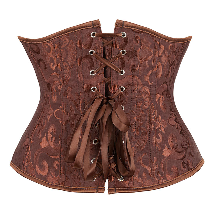 Vintage Gothic Jacquard Underbust Corset, Gothic Jacquard Bustier Corset, Sexy Gothic Brocade Boned Corset, Women