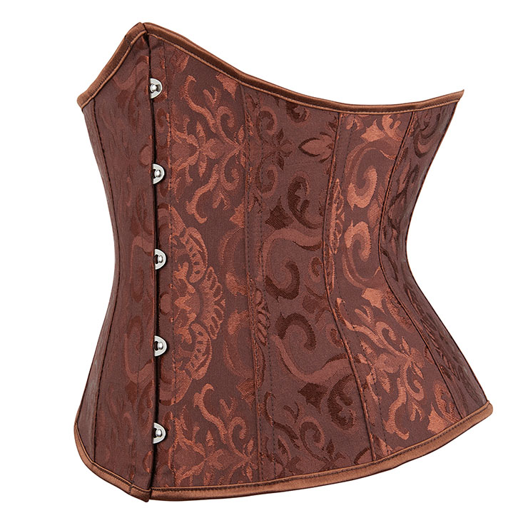 Vintage Gothic Jacquard Underbust Corset, Gothic Jacquard Bustier Corset, Sexy Gothic Brocade Boned Corset, Women