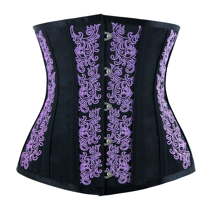 Vintage Steel Bone Brocade Embroidery Underbust Corset N14105