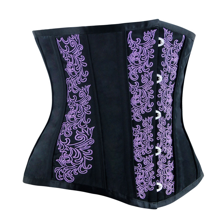 Brocade Embroidery Underbust Corset, Steel Bone Waist Training Corset, Steel Boned Brocade Corset, Steampunk Underbust Corset, #N14105