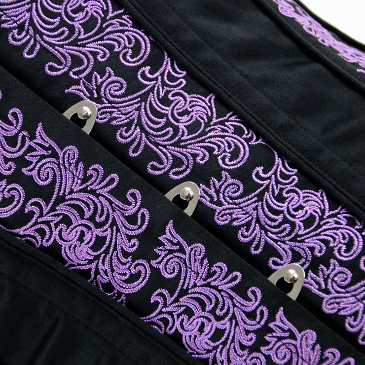 Brocade Embroidery Underbust Corset, Steel Bone Waist Training Corset, Steel Boned Brocade Corset, Steampunk Underbust Corset, #N14105