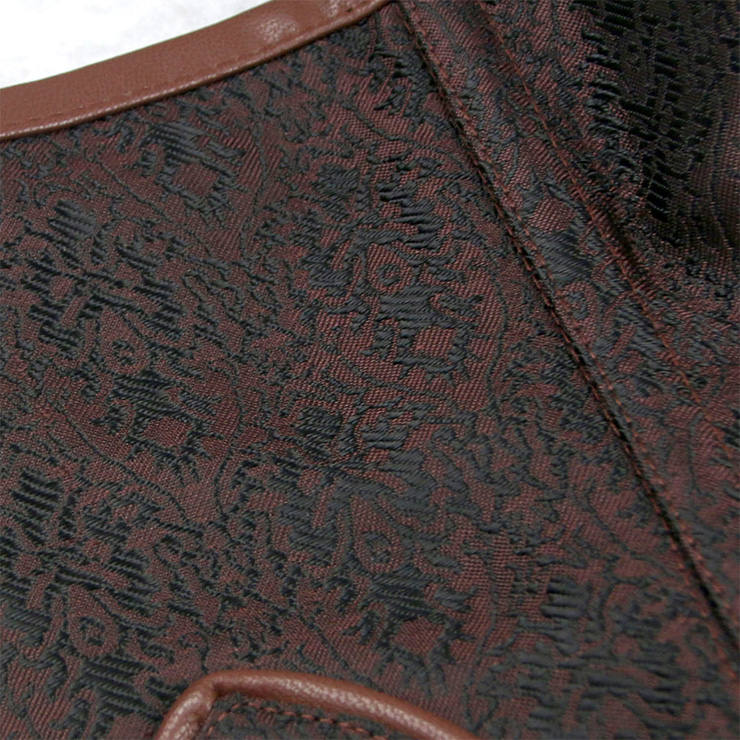 Sexy Brown Underbust Corset, Steel Boned Corset, Cheap Waist Cincher Corset, Vintage Jacquard Underbust Corset, Steampunk Corset, Steel Boned Waist Cincher, #N19706