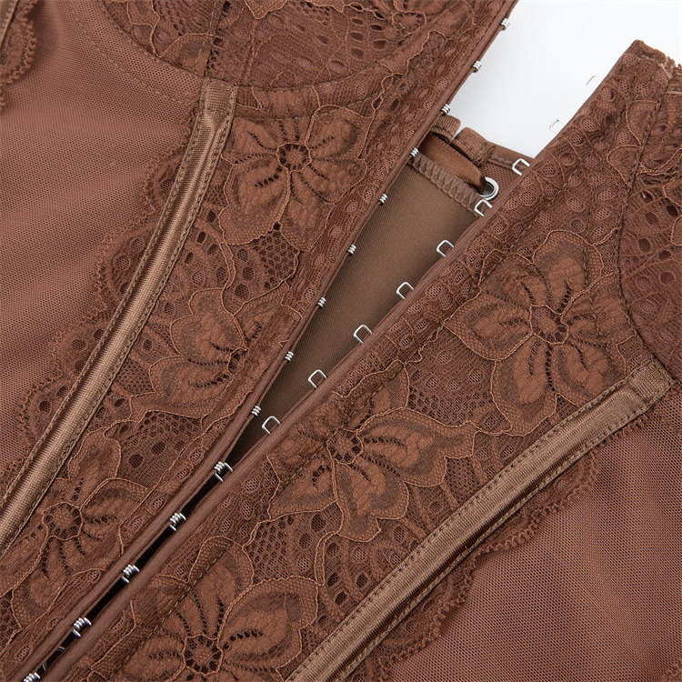 Lace corset, Adjustable bustier, Sheer mesh lingerie, Vintage corset top, Front Paikou corset, Burlesque performance, Romantic intimate wear, Pin-up style, Gothic lingerie, Elegant shapewear #N23793