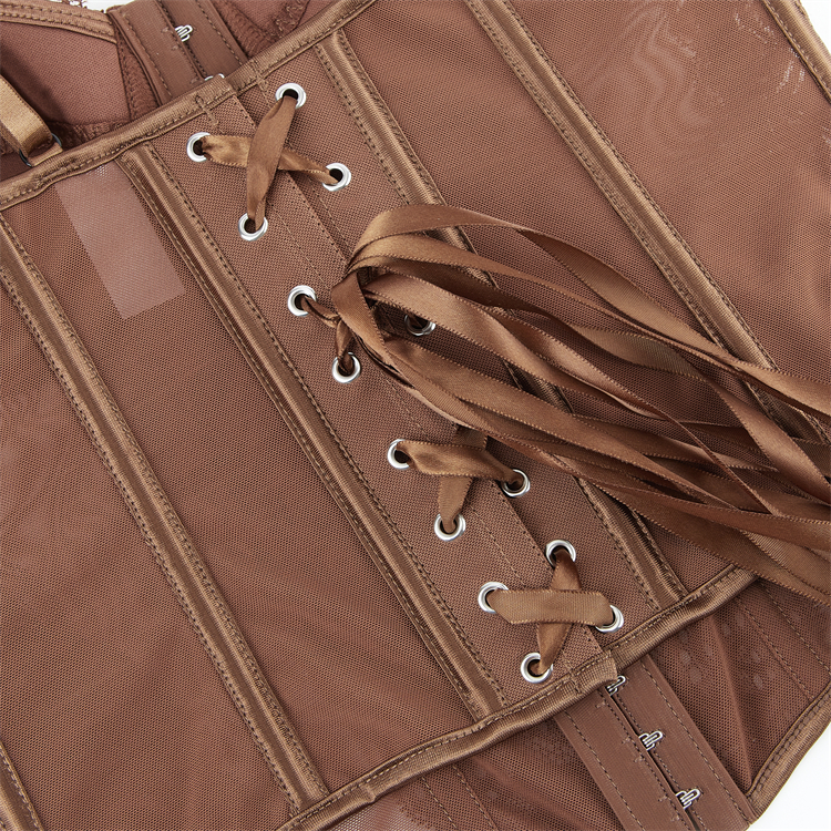 Lace corset, Adjustable bustier, Sheer mesh lingerie, Vintage corset top, Front Paikou corset, Burlesque performance, Romantic intimate wear, Pin-up style, Gothic lingerie, Elegant shapewear #N23793