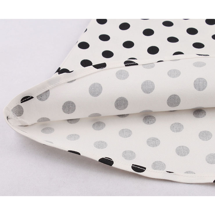 Cap Sleeve Dress, Round Collar Dress, Dot Print Dress, Vintage Dress for Women, Back Zipper Dress, Midi Vintage Dress, Slim Waist Dress, #N15424