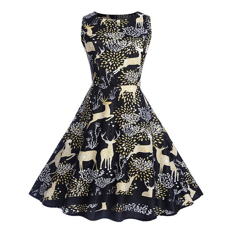 womens christmas print dresses