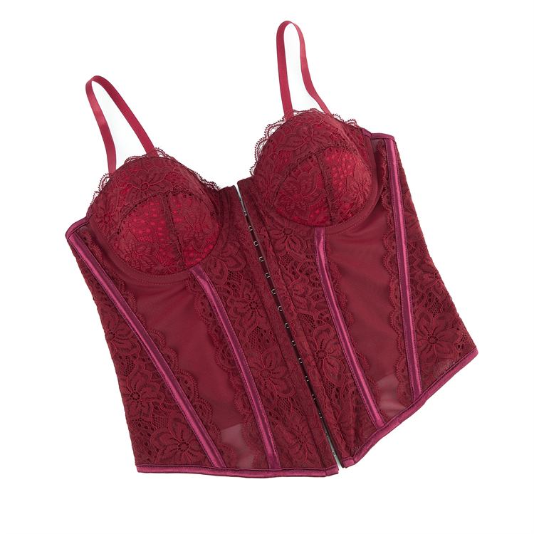 Lace corset, Adjustable bustier, Sheer mesh lingerie, Vintage corset top, Front zipper corset, Burlesque performance, Romantic intimate wear, Pin-up style, Gothic lingerie, Elegant shapewear #N23794