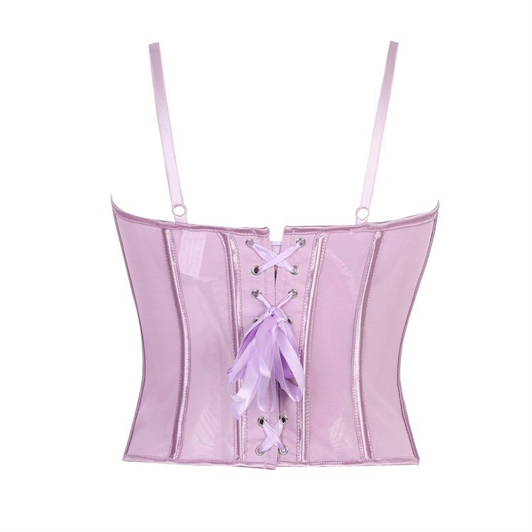 Lace corset, Adjustable bustier, Sheer mesh lingerie, Vintage corset top, Front zipper corset, Burlesque performance, Romantic intimate wear, Pin-up style, Gothic lingerie, Elegant shapewear #N23795