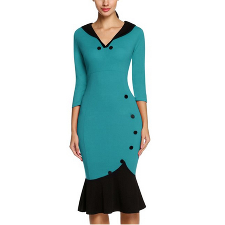 1950's Vintage Fishtail Bodycon Dresses N11874