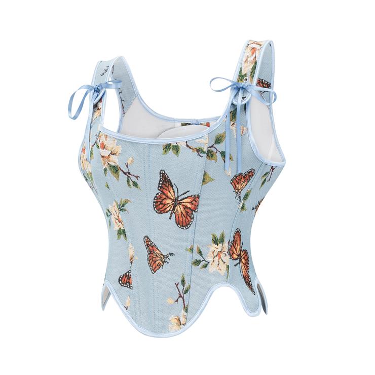 Fashion Plastic Boned Corset, Sexy Overbust Corset, High Quality Corset, Punk Outerwear Corset,Vintage Floral Renaissance Corset,Women