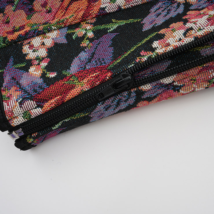 Vintage corset top, floral bustier, adjustable lace-up, women