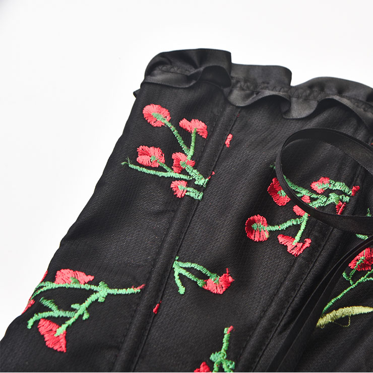 Steampunk Floral Corset, Sexy Gothic 8 Plastic Boned Corset, Steampunk Strapless Bodyshaper Waist Cincher Corset, Vintage Gothic Floral Overbust Corset, Steampunk Cosplay Party Corset, #N22509