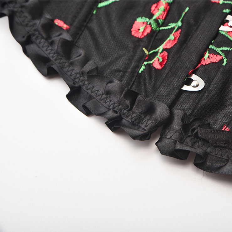 Steampunk Floral Corset, Sexy Gothic 8 Plastic Boned Corset, Steampunk Strapless Bodyshaper Waist Cincher Corset, Vintage Gothic Floral Overbust Corset, Steampunk Cosplay Party Corset, #N22509