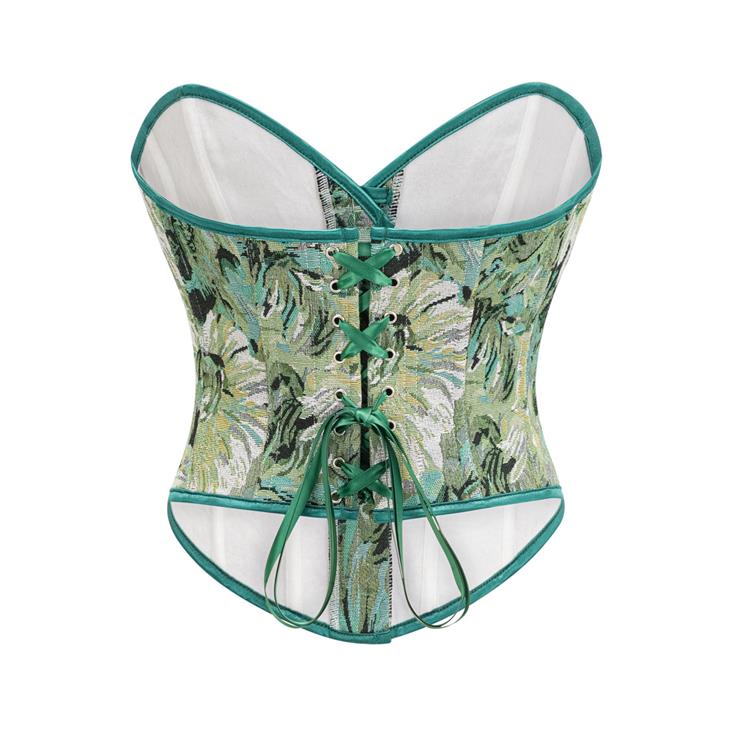 Steampunk Floral Corset, Sexy Gothic 12 Plastic Boned Corset, Steampunk Strapless Bodyshaper Waist Cincher Corset, Vintage Gothic Floral Overbust Corset, Steampunk Cosplay Party Corset, #N23593