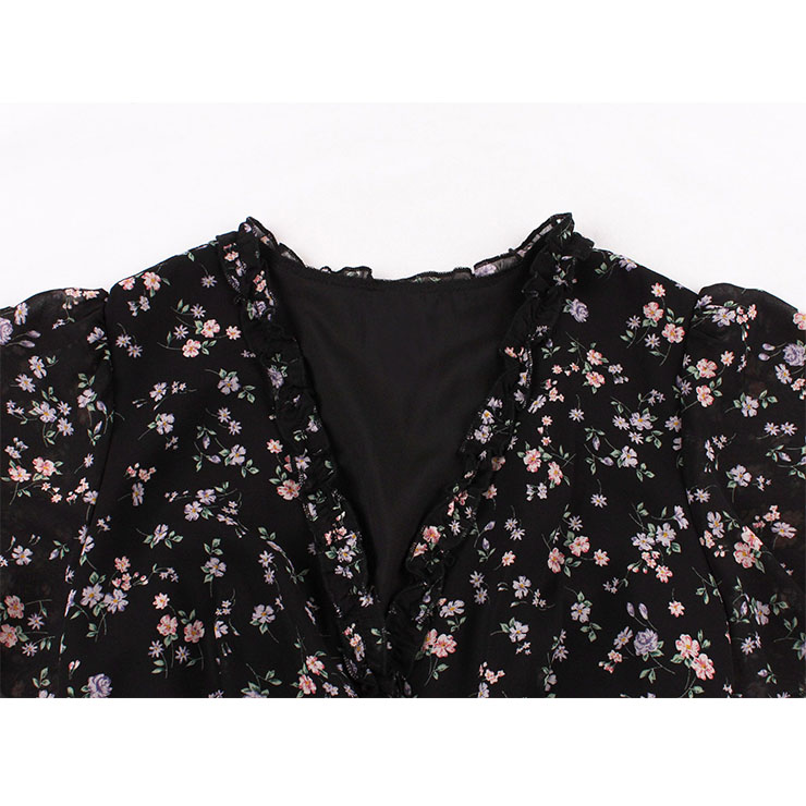 Retro Floral Print Dresses for Women 1960, Vintage 1950