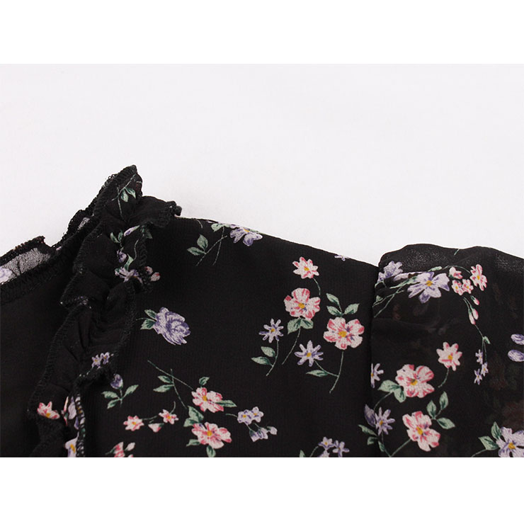Retro Floral Print Dresses for Women 1960, Vintage 1950